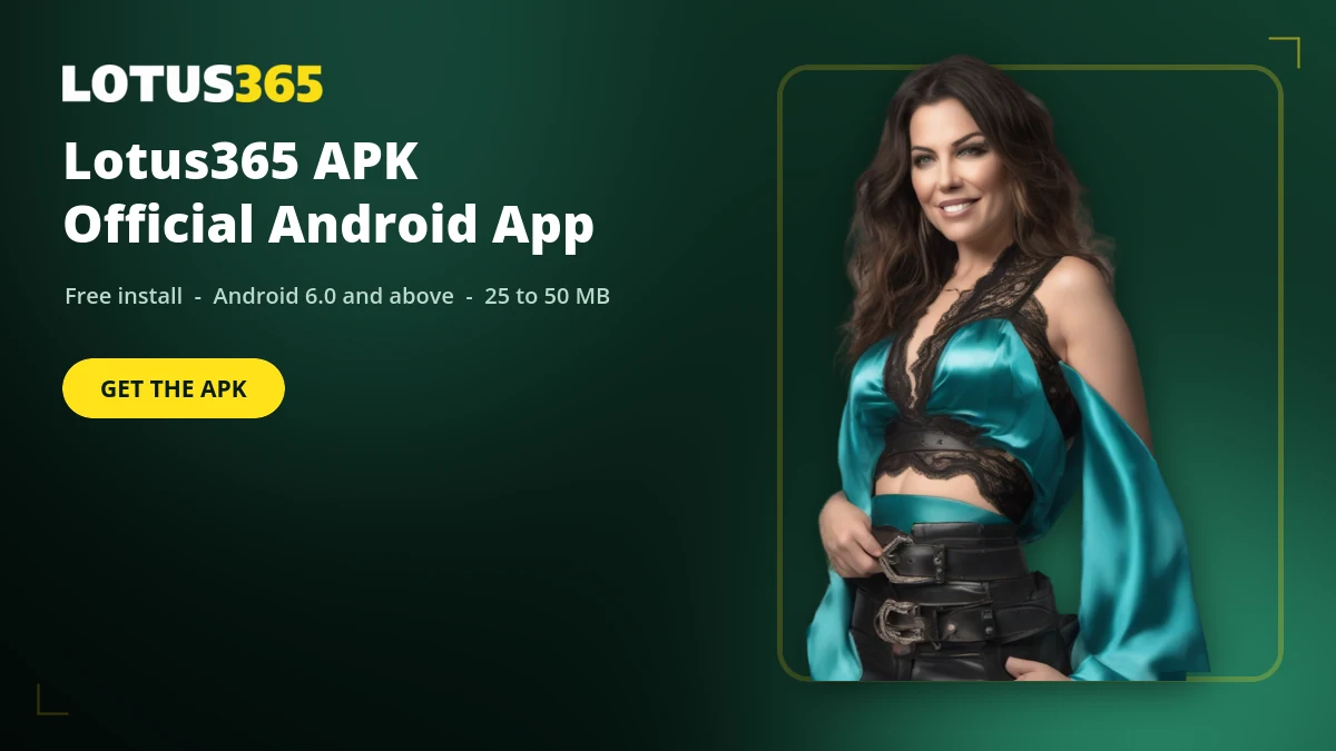 Lotus365 APK download screen showing the Android app install for Indian users