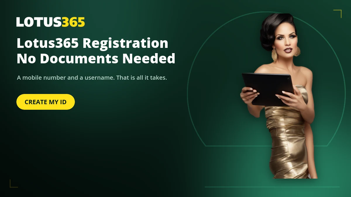 Lotus365 ID registration for cricket betting in India showing the two-minute signup