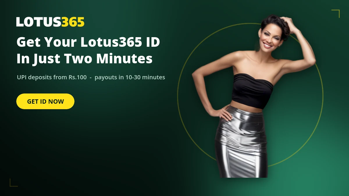 Lotus365 official site banner showing how to get a Lotus365 ID for cricket betting in India